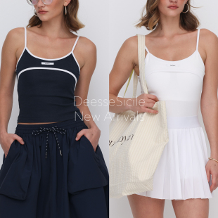 辣妹字母小标带胸垫小吊带无袖 SiniNimo缪式 上衣 DeesseSicile