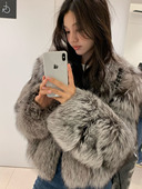 DeesseSicile 富贵版 芬兰银狐毛皮草秋冬保暖毛毛外套女