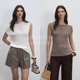 DeesseSicile纱线不对称多种穿法慵懒松弛通勤针织背心上衣女