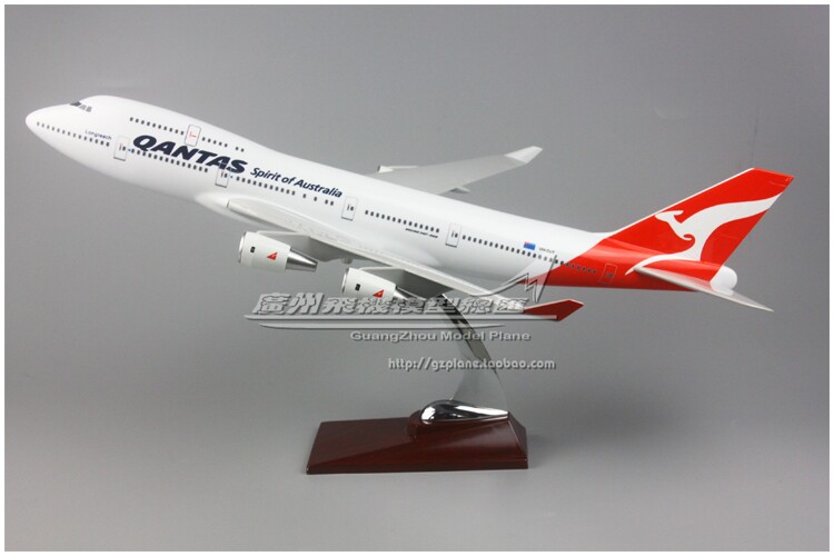 澳大利亚航空 Qantas 波音 B747-400 树脂仿真飞机模型 47cm 新品