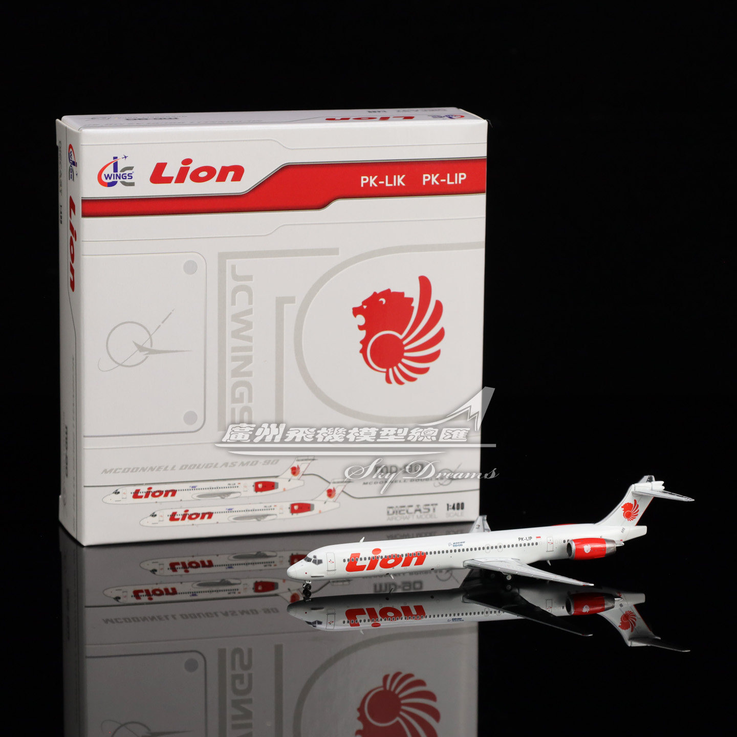 JCwings H4399 印度尼西亚 Lion Air 合金仿真MD-90 PK-LIP 1:400