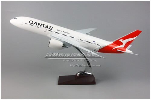 澳大利亚航空 Qantas 袋鼠 波音 B787 树脂 仿真 飞机模型 43cm
