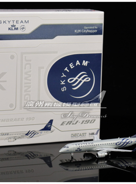 JCWINGS XX40061 荷兰航空 KLM ERJ-190 天合联盟 PH-EZX 1:400