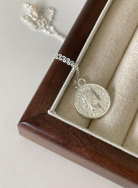 折-欧美项链新款五角钱硬币吊坠复古金币人像锁骨链简约时尚饰品