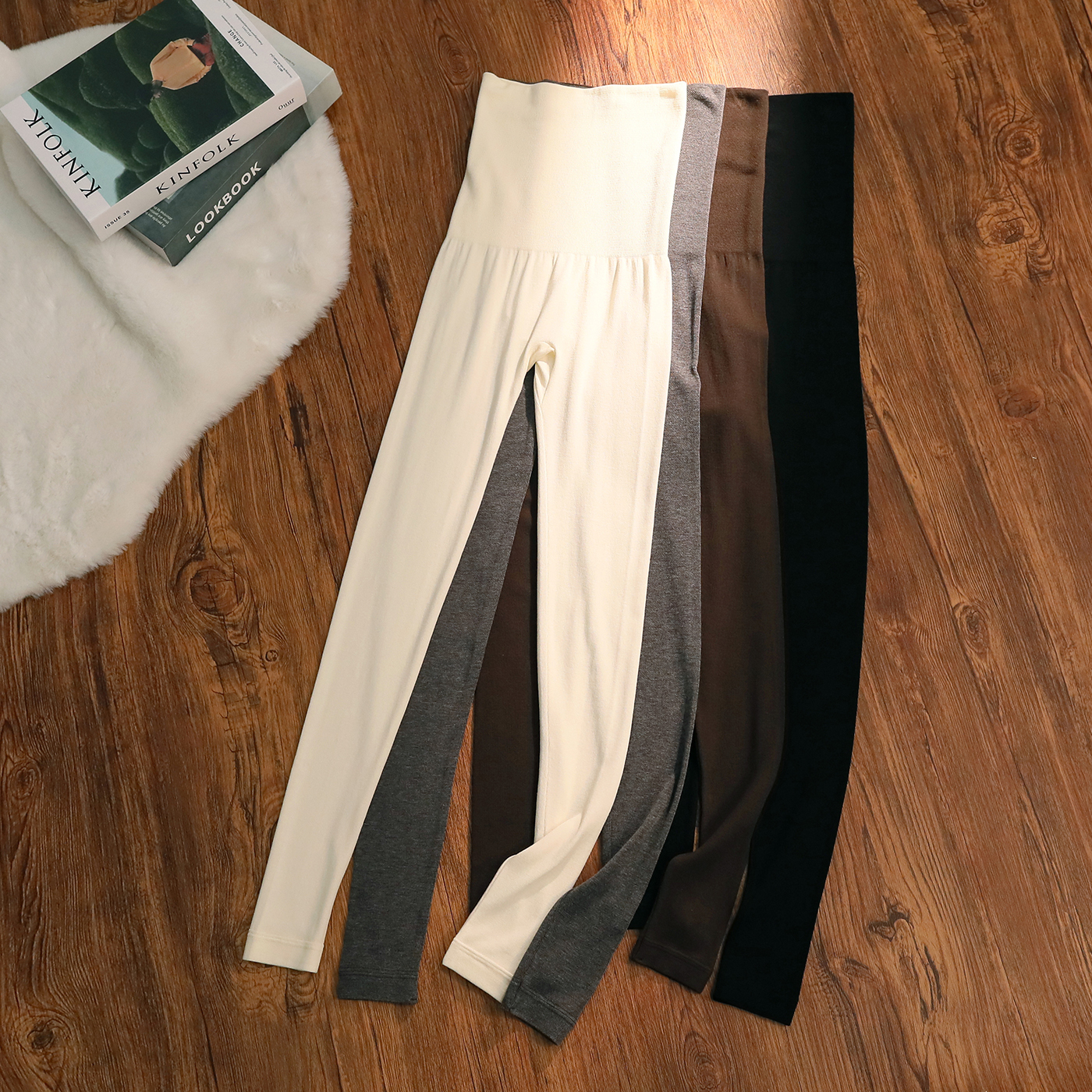 羊毛蚕丝高腰打底裤女护肚保暖无缝高弹外穿紧身裤长款秋裤冬季