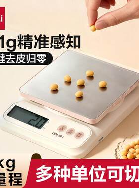 得力精准电子秤不锈钢小型电子秤