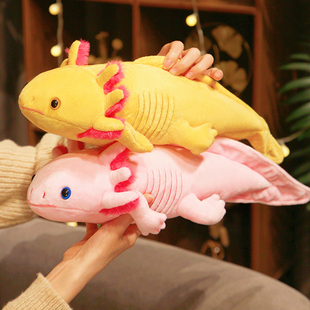 仿真六角恐龙鱼公仔毛绒玩具可爱蝾螈玩偶睡觉抱儿童生日礼物男孩