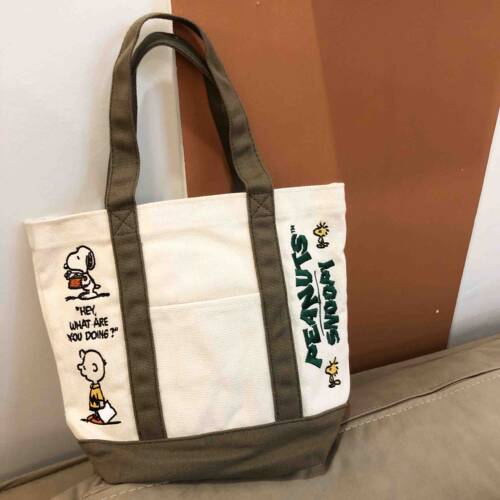 托特包史努比刺绣复古日系卡通