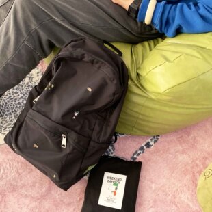 TEETH轻薄刺绣复古史努比双肩包2024新款日系卡通大容量书包百搭