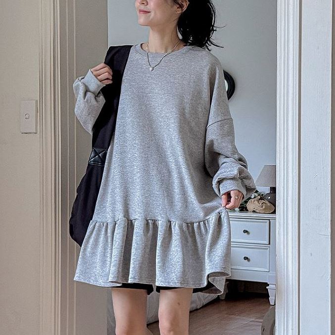 六1004韩国正品69905 连衣裙区人气流行秋季瑞丽通勤独特纯色高端