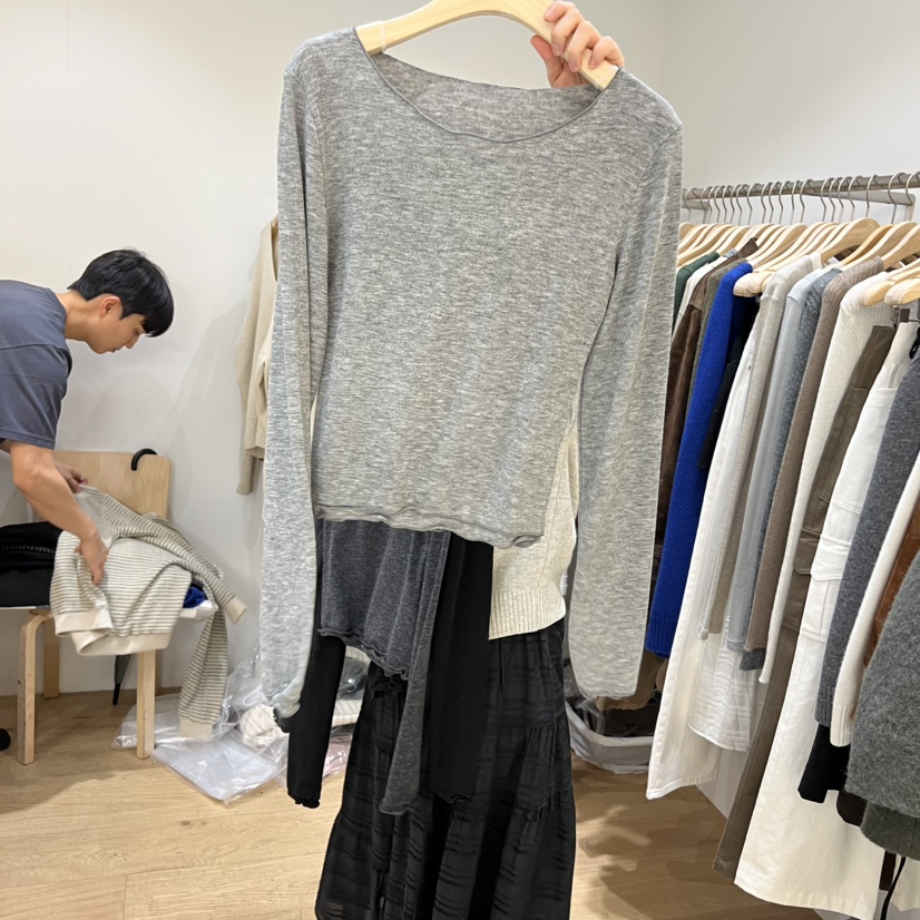 八1014韩国东大门运动瑜伽T恤区4456646秋季洋气通勤档口纯色流行