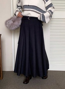 九1114韩国东大门户外半身裙区acre-8698116简洁纯色学院正品复古