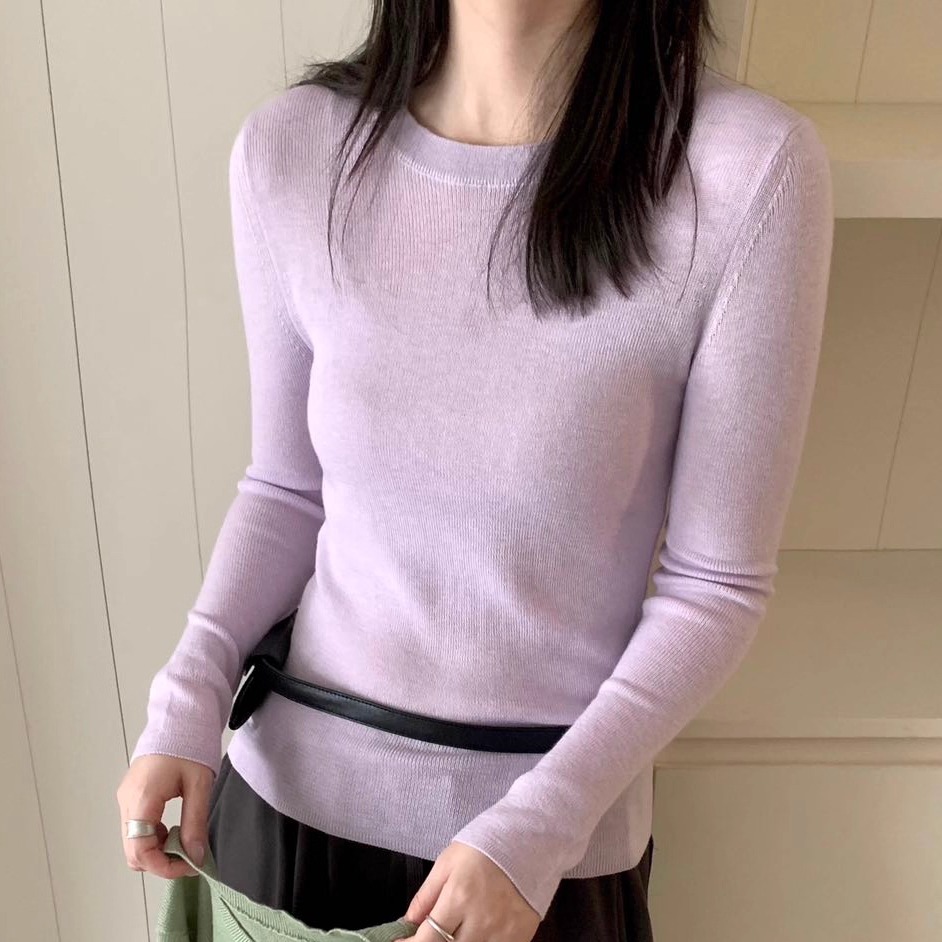 圆领修身打底衫女内搭针织衫