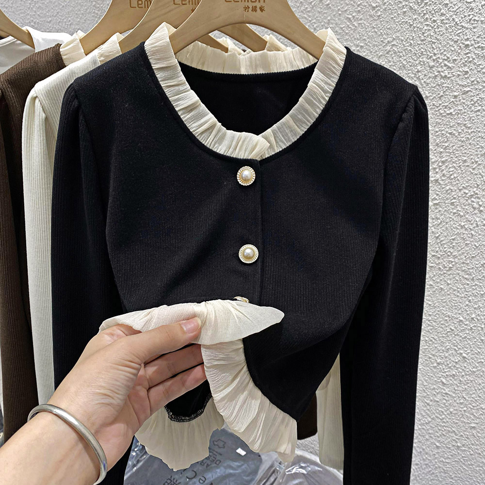 小香风上衣羊绒打底衫女春季洋气