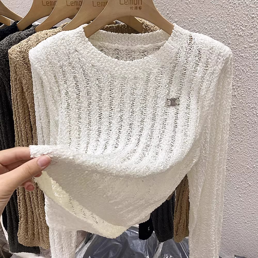 慵懒风V领针织衫女设计感小众