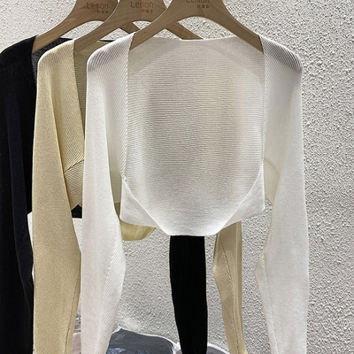 冰丝针织防晒披肩女开衫薄款罩衫