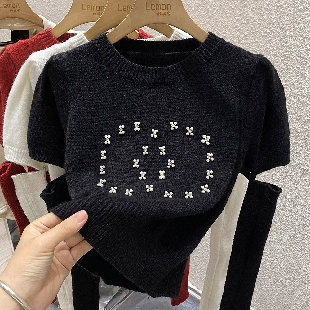 2023秋冬圆领拼接袖套毛衣女设计感小众泡泡袖针织修身上衣打底衫,女装/女士精品,时尚防晒服,淘宝优惠券,粉丝福利购,淘宝优惠卷