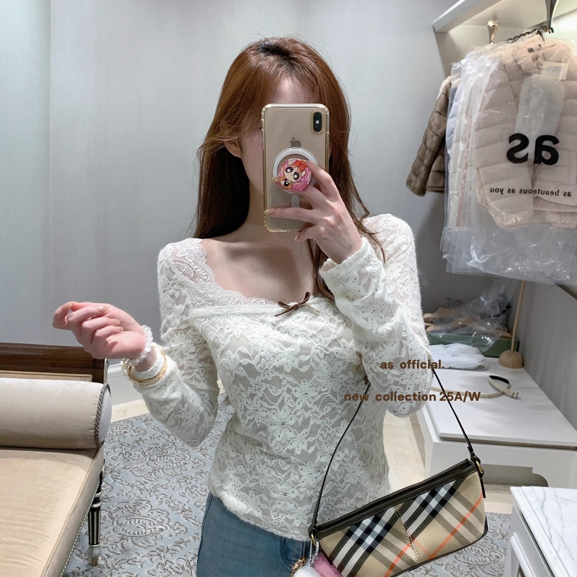 纯欲风方领打底衫蕾丝长袖T恤女