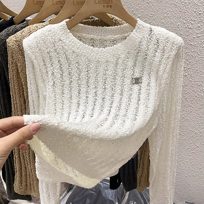 短款针织衫女长袖毛衣上衣