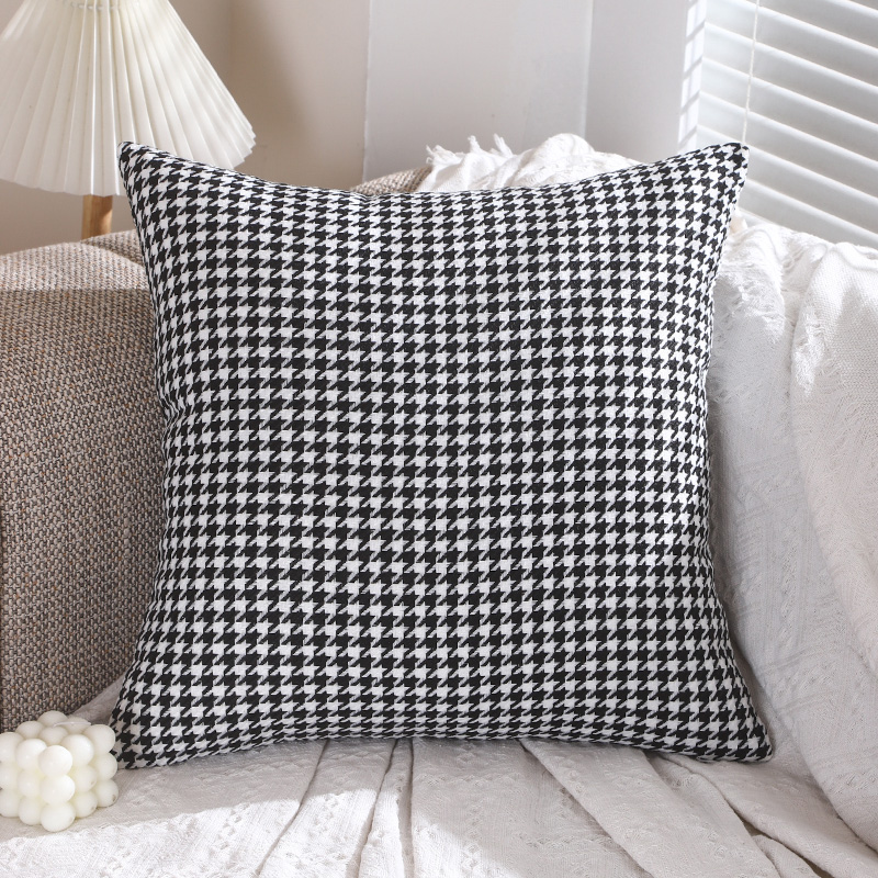 千鸟格客厅沙发抱枕腰枕靠垫