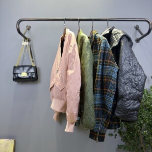 夯货！意大利奢牌客供斜拉链棉服女仿真皮连帽薄棉衣翻领男棉外套