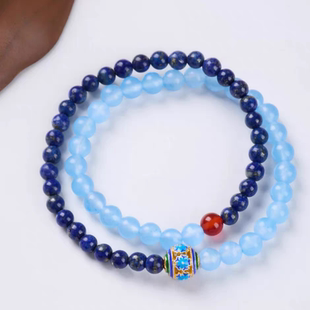 【收藏级青金石】【蓝走一切不好】2026马年景泰蓝青金石米珠手链