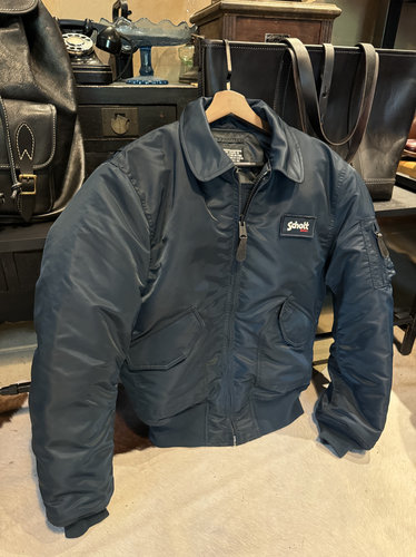 GOMDNS原单肖特schott飞行服夹克45p情侣款宽松保暖翻领棉服军风