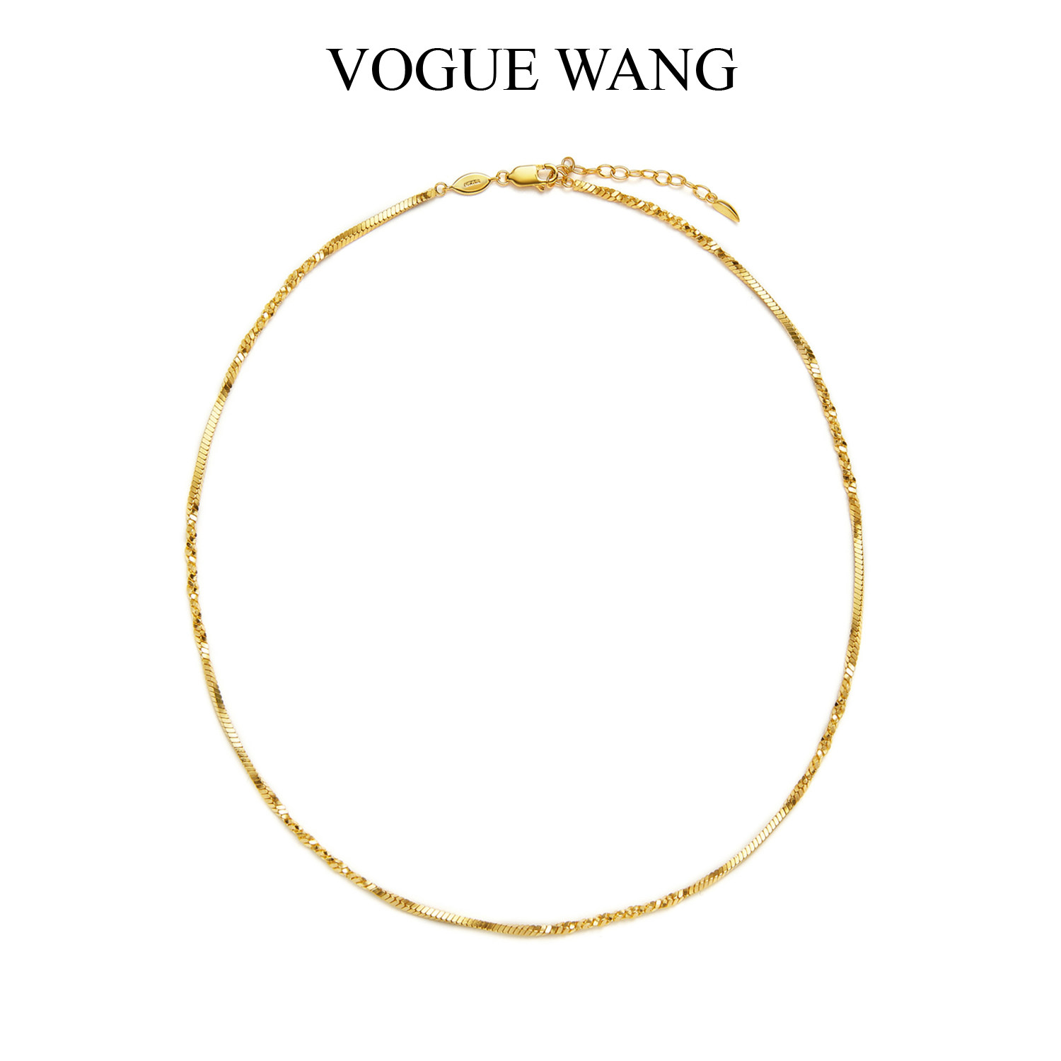 VOGUEWANGS925镀金蛇骨链项链