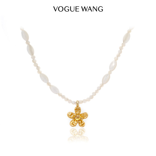 VOGUEWANG海洋贝壳水晶吊坠项链