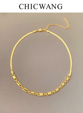 银镀金蛇骨链女性拼接蛇骨链