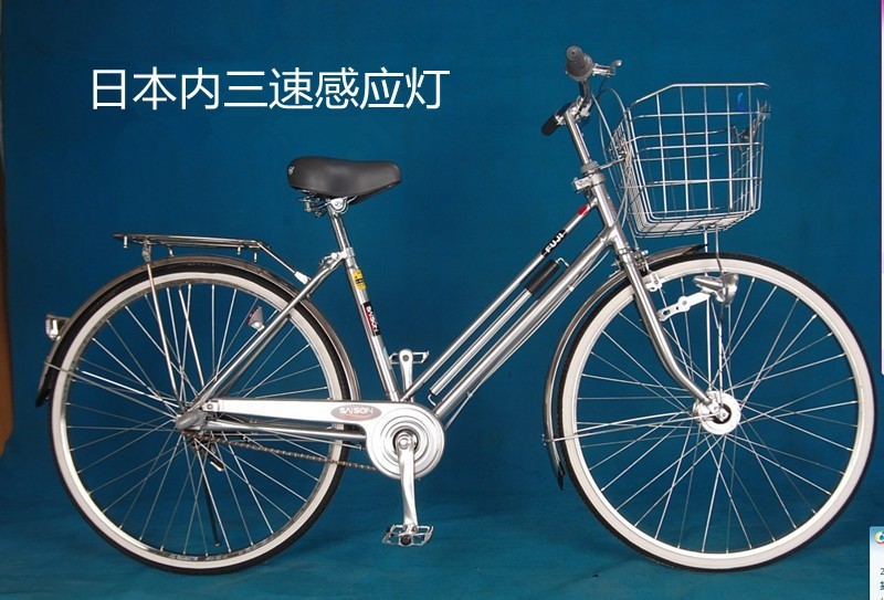 新款出口日本自行车全新川崎双斜变速轻便复古校园男女城市通勤车