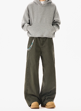 凯文麦克自家图N1316水洗裁剪工装裤卡其军绿S到3XL成分100棉