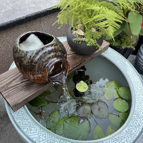 古法养鱼开缸套餐循环流水生态缸陶罐庭院鱼缸造景增氧过滤器配件