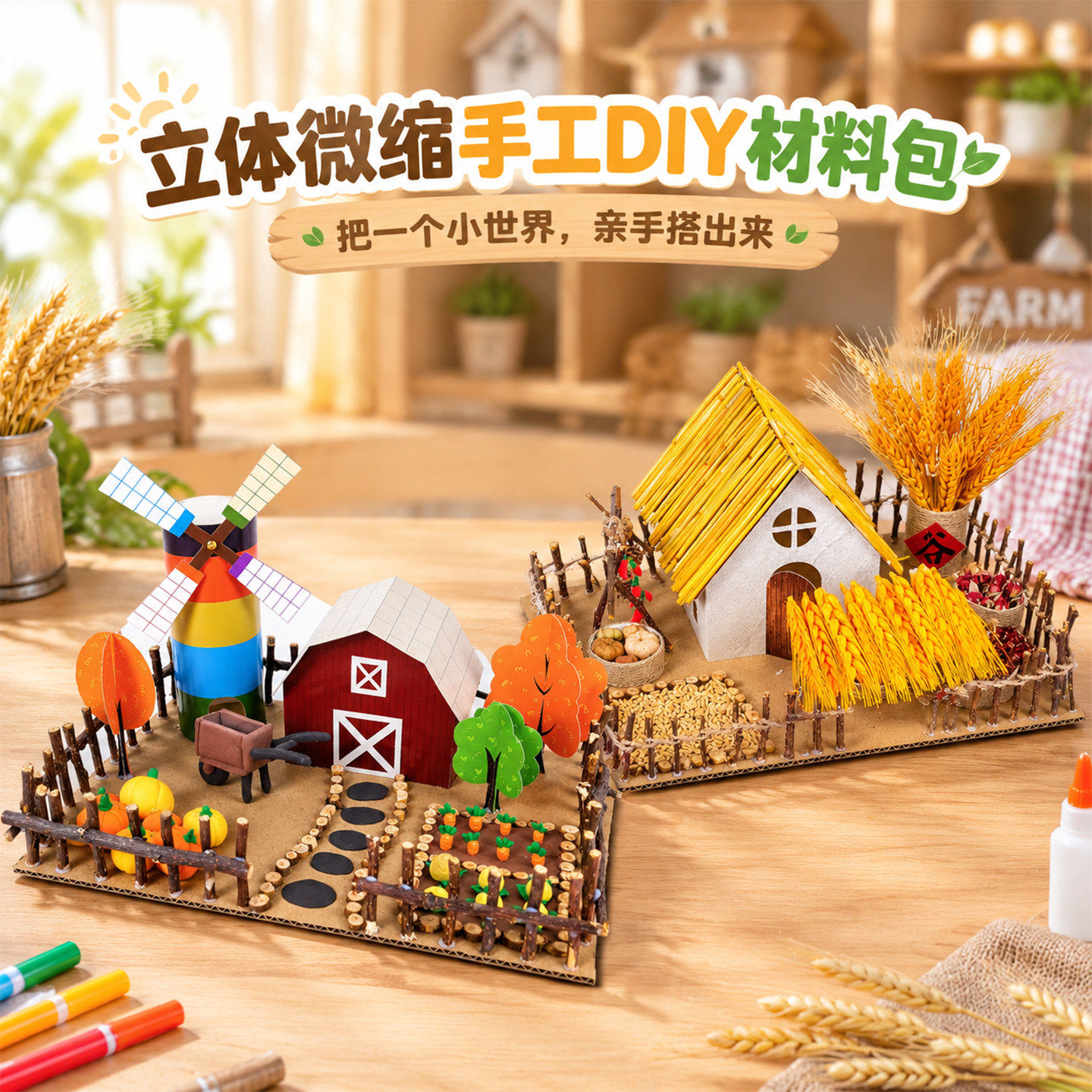 儿童手工diy材料立体微景