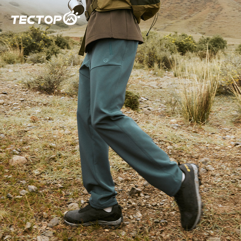 TECTOP探拓户外秋冬新款男式徒步软壳裤抓绒内里防风保暖透气长裤