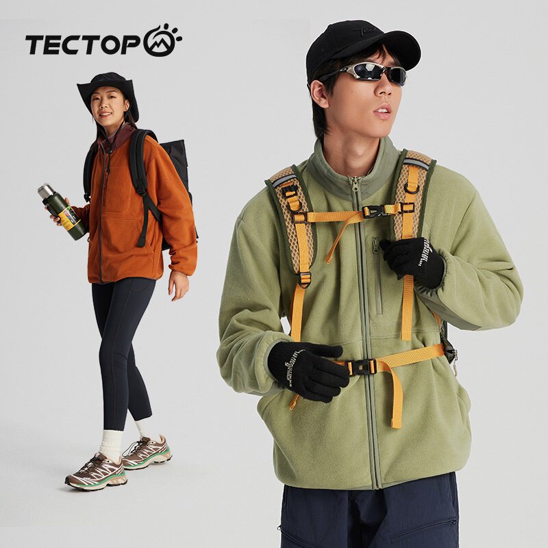TECTOP探拓户外秋冬防风保暖摇粒绒抓绒衣男女同款外套海狮绒开衫