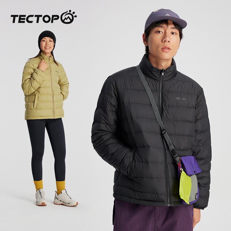 TECTOP探拓户外秋冬轻薄中性羽绒服男女同款立领衣保暖白鸭绒外套