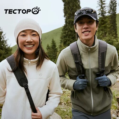 tectop探拓户外开衫抓绒衣男女款秋冬保暖冲锋衣内胆登山服外套