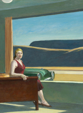 韦斯特汽车旅馆装饰画霍伯Hopper手工临摹复制品手绘油画现代霍普