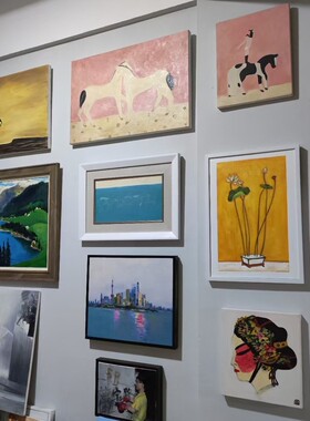 常玉sanyu油画欣美毡上双马中式动物装饰画临摹挂画手绘复制品