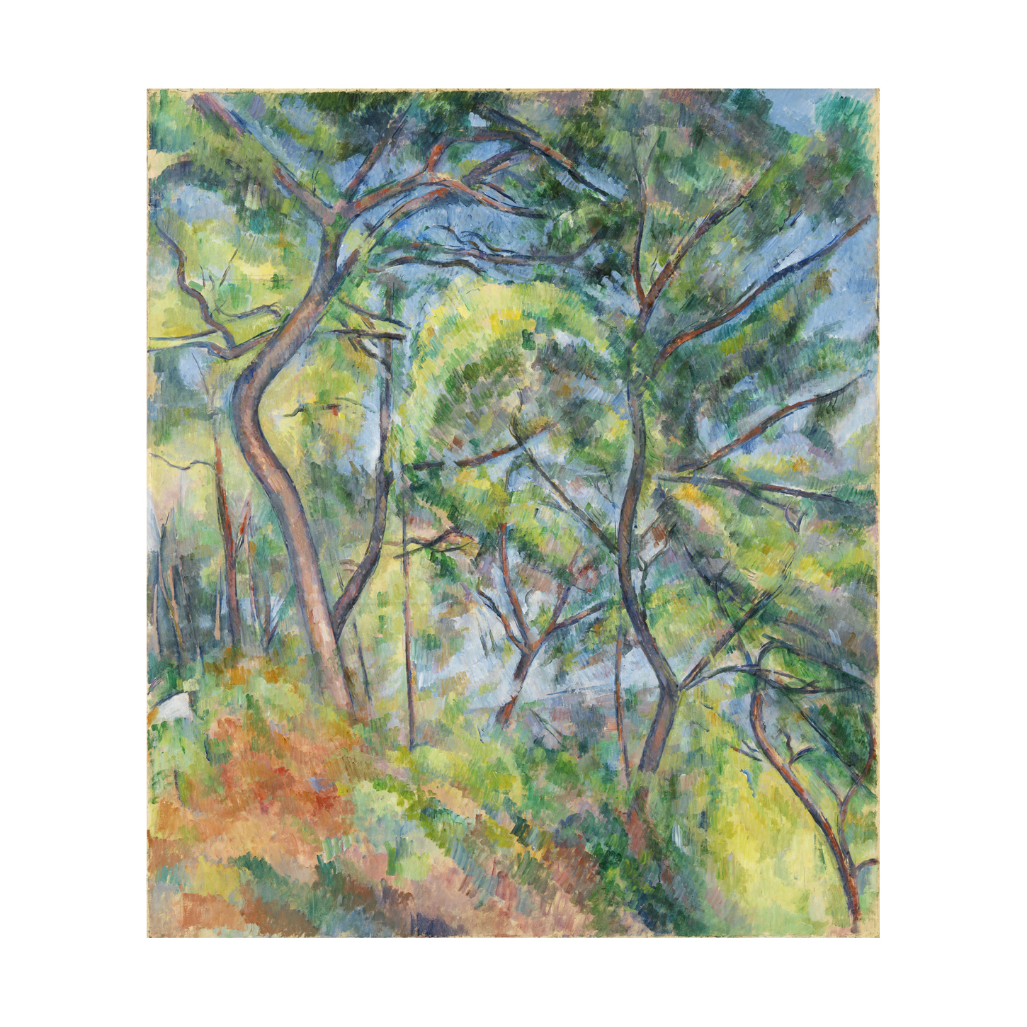 Paul Cezanne塞尚风景油画小树林手绘临摹世界名画玄关书房装饰画图片