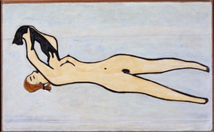 新中式装饰画常玉油画裸女猫手绘临摹复制品书店书房儿童房挂画