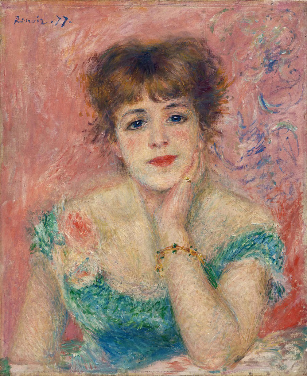 renoir雷诺阿油画珍妮·萨马里肖像手绘欧式临摹复制品世界名画