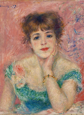 Renoir雷诺阿油画珍妮·萨马里肖像手绘欧式临摹复制品世界名画
