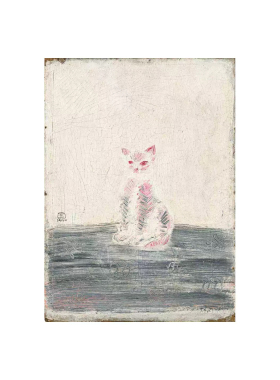 常玉sanyu动物油画蹲坐的猫手绘临摹复制艺术挂画中式玄关装饰画