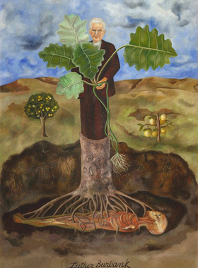 装饰画植物学家路德伯班克的肖像弗里达卡罗Frida Kahlo手绘临摹