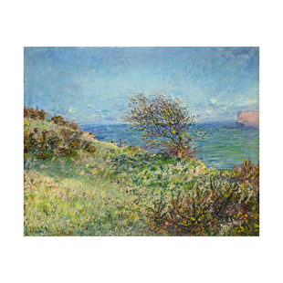 Claude Monet莫内手绘临摹菲坎普附近的悬崖风景装饰画无框画莫奈