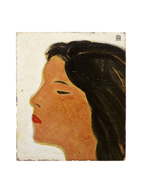 sanyu常玉油画新中式中古人文艺术侧脸女人手绘临摹仿制书房挂画