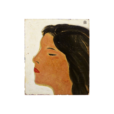 sanyu常玉油画新中式中古人文艺术侧脸女人手绘临摹仿制书房挂画