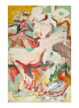 Willem de Kooning德库宁妇女和儿童手绘临摹抽象油画玄关装饰画